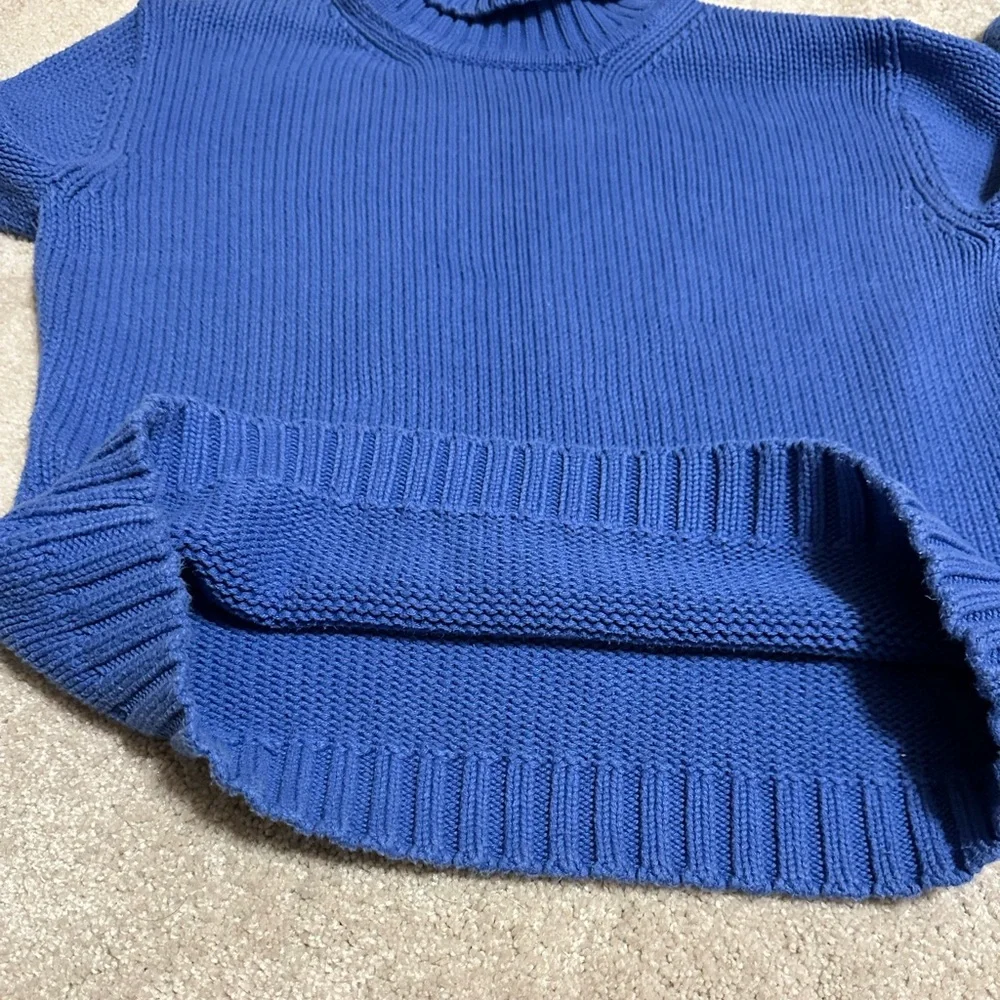 LOFT blue turtleneck sweater size large - Picture 7 of 9